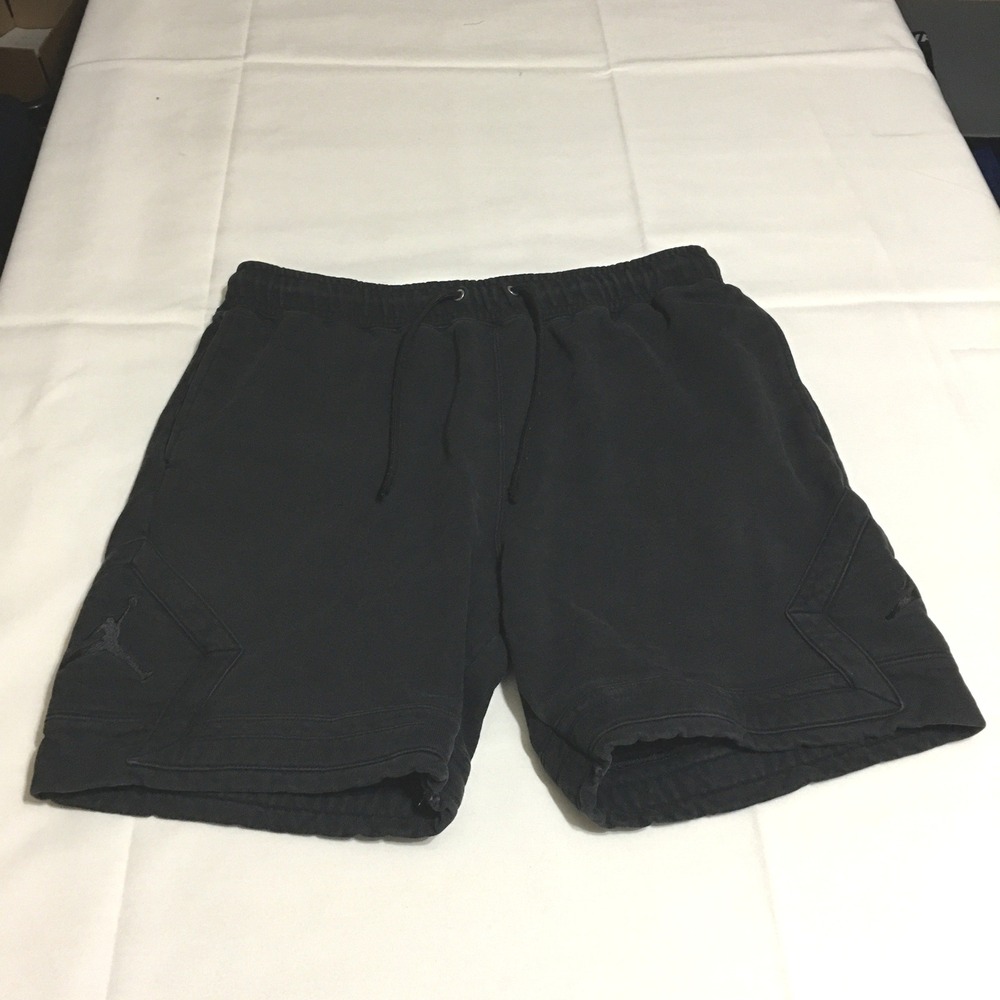Jordan Flight Fleece Diamond Shorts Mens Large Black Drawstring Pockets